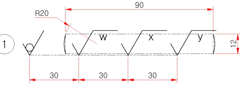 ISO 1302:2002 표면 거칠기 기호 정의
