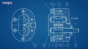 2026년 2회 전산응용기계제도기능사 출제 유사 문제 ‘기어펌프(Gear Pump)’의 구조 분석
