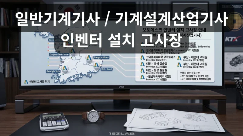 2026년 제2회 정기 기사 실기 고사장 현황 – 일반기계기사·기계설계산업기사 인벤터 버전 및 수험자 안내