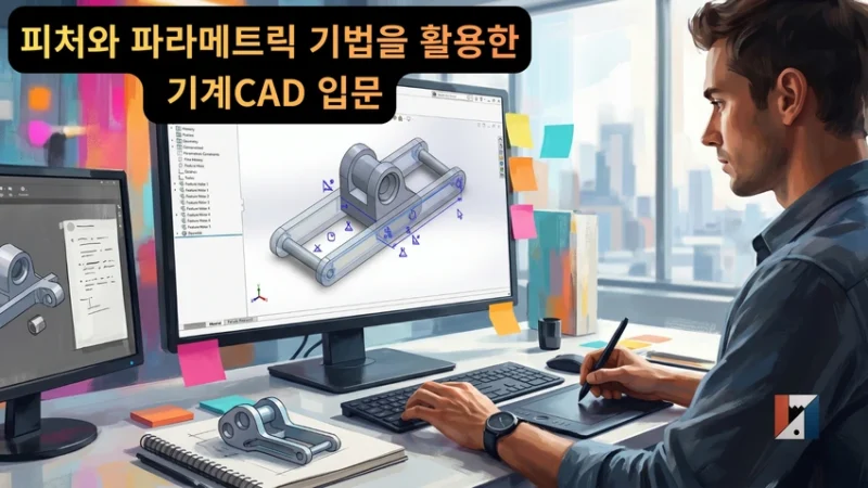 피처와 파라메트릭 기법을 활용한 기계CAD  입문