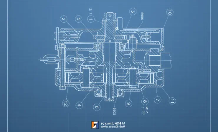 링크체인 전동장치 투상 연습 | 도면 해독 기초 다지기