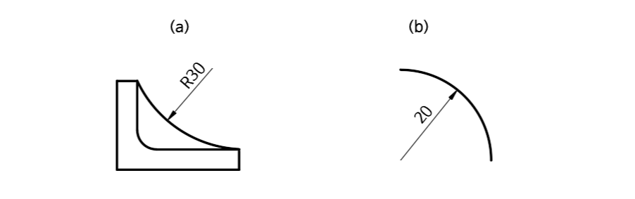 반지름 R 기입